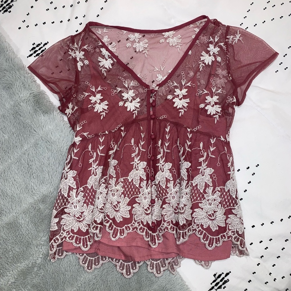 Lace Two-Piece Top